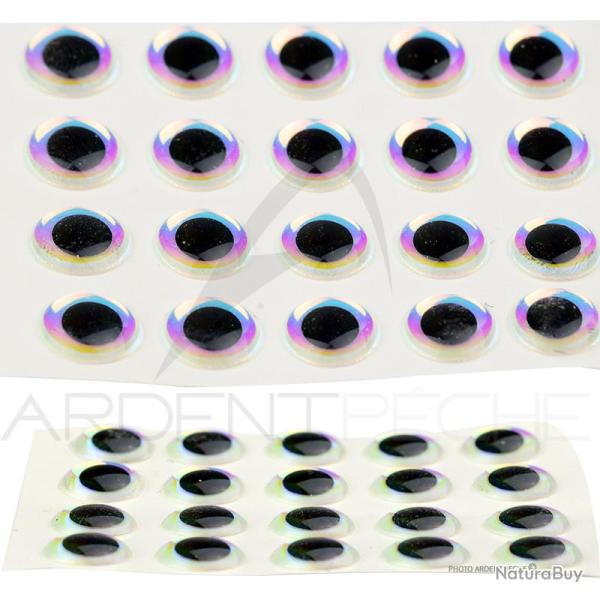 Yeux 3D adh�sifs super pearl � 3mm