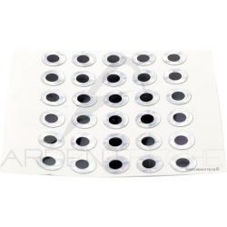 Yeux plats adh&eacute;sifs argent 2.5mm