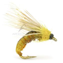Mouche r&eacute;aliste Caddis pupa light green H12