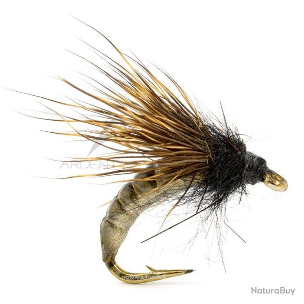 Mouche r�aliste Caddis pupa Smokey H12