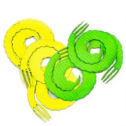 Queue Forked bling medium Fluo chartreuse/fluo jaune
