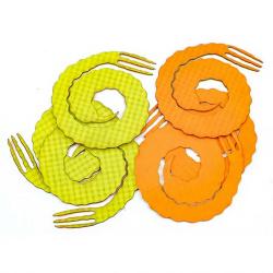 Queue Forked bling medium Fluo orange/fluo jaune