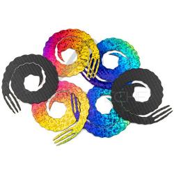 Queue Forked bling medium Noir/holographique rainbow