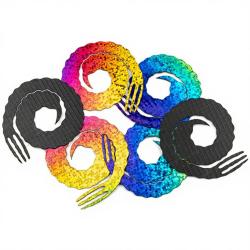 Queue Forked bling medium Noir/holographique rainbow