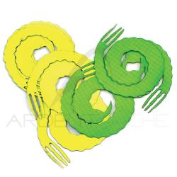 Queue Forked bling big game Fluo vert/fluo jaune