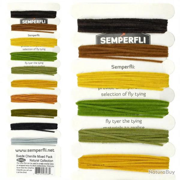 Assortiment suede chenille fine naturelle