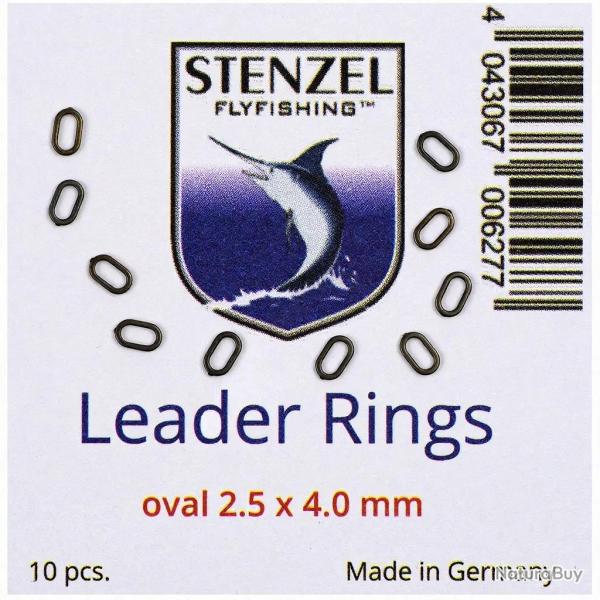 Anneaux de bas de ligne STENZEL oval noir 2.5 x 4 mm