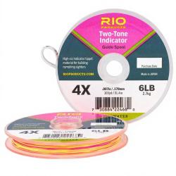Fils nylon RIO 2 Tone Indicator rose/jaune 91 m 2X (0.229mm)