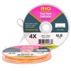 Fils nylon RIO 2 Tone Indicator rose/jaune 91m 4X (0.178mm)