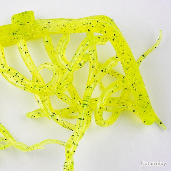 Mini Squiggle Worms Fluo chartreuse