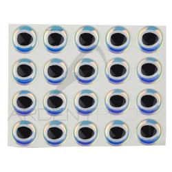 Yeux 3D adh&eacute;sifs pupille ovale Perle 10 mm