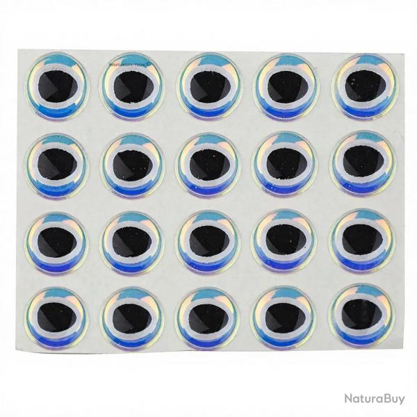 Yeux 3D adh�sifs pupille ovale Perle 10 mm