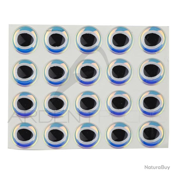 Yeux 3D adhsifs pupille ovale Perle 8 mm
