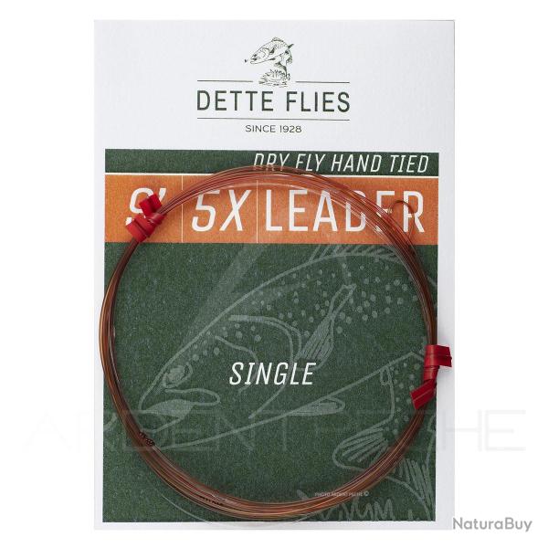 Bas de ligne Dette Flies 2,70 m (9ft) 6X - 0.125 mm