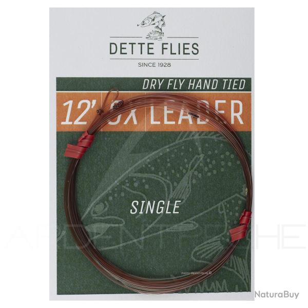 Bas de ligne Dette Flies 3,70 m (12ft) 6X - 0.125 mm