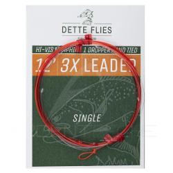 Bas de ligne Dette Flies nymphe 3,60 m (12ft) 3X - 0.20 mm