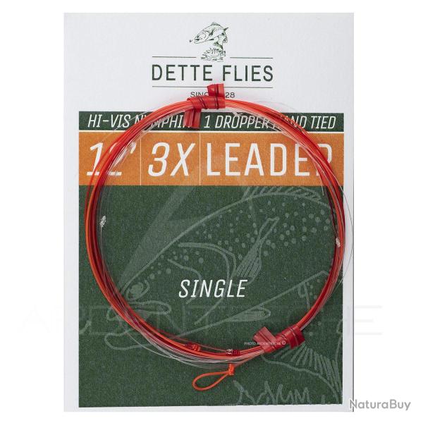 Bas de ligne Dette Flies nymphe 3,60 m (12ft) 5X - 0.15 mm
