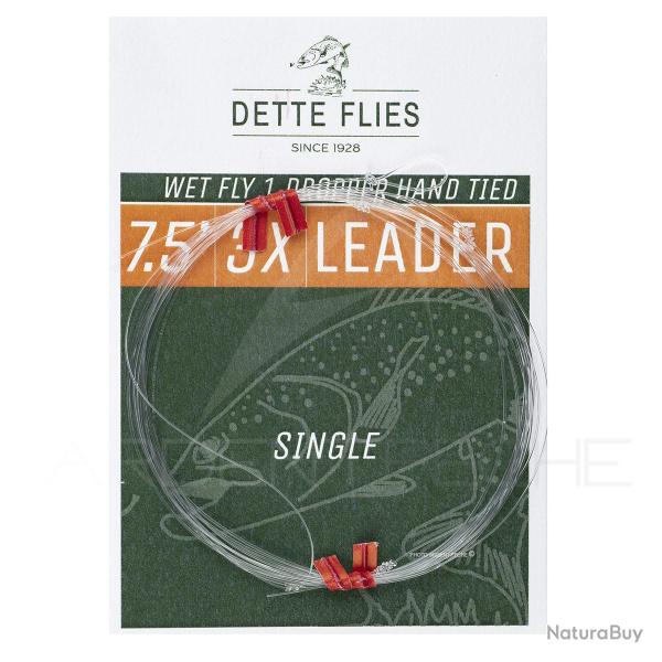 Bas de ligne Dette Flies noy�e 2,30 m (7,5ft) 1 potence 3X - 0.20 mm