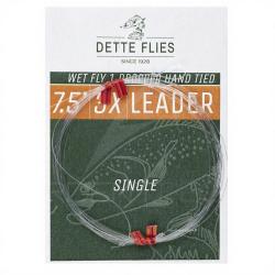 Bas de ligne Dette Flies noy&eacute;e 2,30 m (7,5ft) 1 potence 4X - 0.17mm