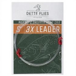 Bas de ligne Dette Flies noy&eacute;e 2,70 m (9ft) 2 potences 5X - 0.15mm