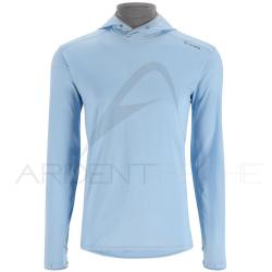 Tee shirt &agrave; capuche SIMMS Solarflex guide hoody Sky/Cinder XXL