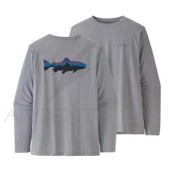 Tee shirt PATAGONIA Men's Long-Sleeved Capilene Cool Daily Fish Graphic Shirt XXL