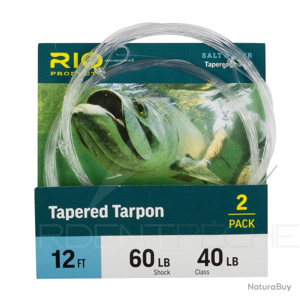 Bas de ligne RIO Tapered Tarpon fluorocarbon 40/80 lb