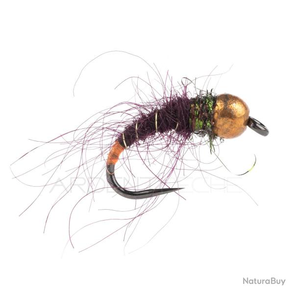 Mouche STS Nymphe tungsten caddis rouille/noir H12