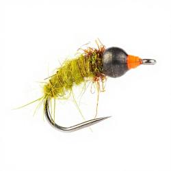 Mouche STS Nymphe tungsten caddis olive/noir H14