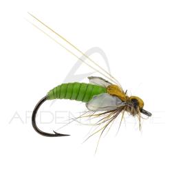 Mouche r&eacute;aliste J-SON Nymphe caddis Pupa vert H14