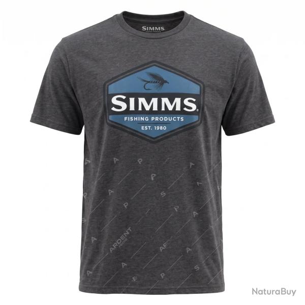 Tee shirt SIMMS Fly Patch T Shirt Charcoal Heather