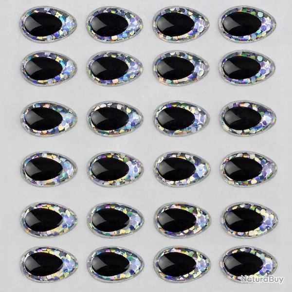 Yeux 3D Epoxy SYBAI Teardrop Eyes, Silver 10 mm