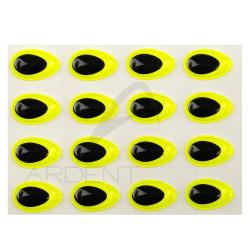 Yeux 3D Epoxy SYBAI Teardrop Eyes, Fluo Jaune 8 mm