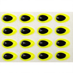 Yeux 3D Epoxy SYBAI Teardrop Eyes, Fluo Jaune 8 mm