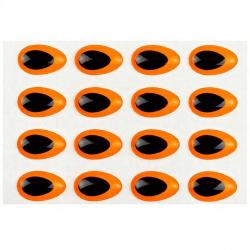 Yeux 3D Epoxy SYBAI Teardrop Eyes, Fluo Orange 9 mm