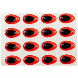 Yeux 3D Epoxy SYBAI Teardrop Eyes, Fluo Rouge 8 mm