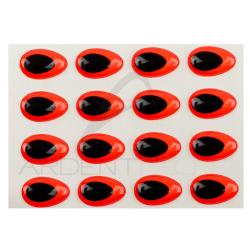 Yeux 3D Epoxy SYBAI Teardrop Eyes, Fluo Rouge 9 mm