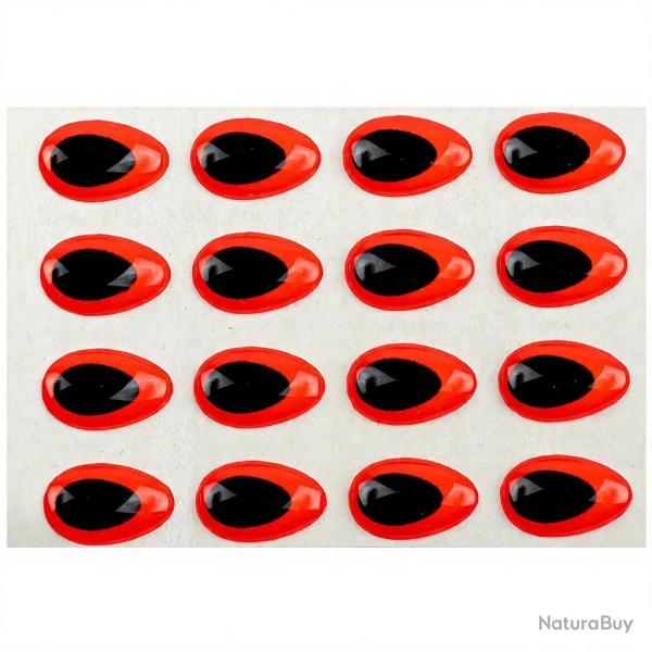 Yeux 3D Epoxy SYBAI Teardrop Eyes, Fluo Rouge 9 mm
