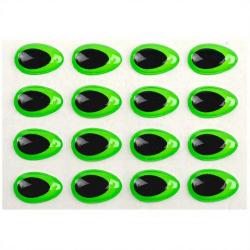 Yeux 3D Epoxy SYBAI Teardrop Eyes, Fluo Vert 9 mm