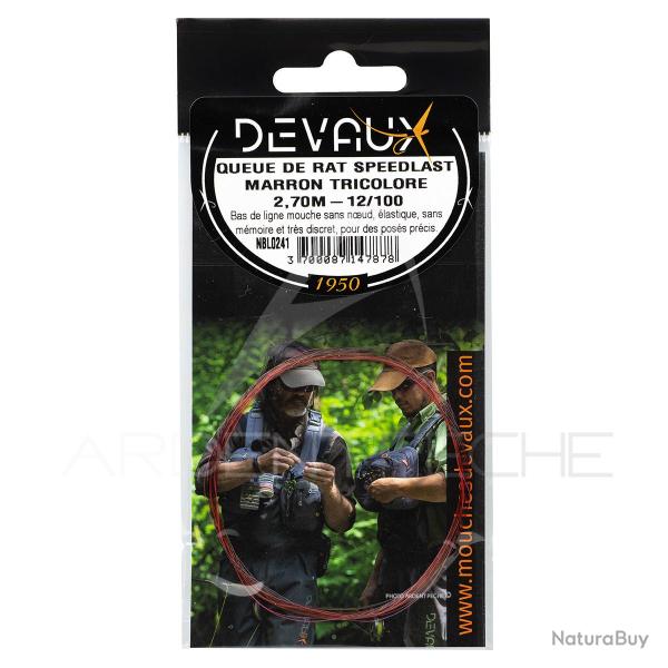 Bas de ligne DEVAUX Queue de rat Speedlast marron tricolore 2,70 m 12/100