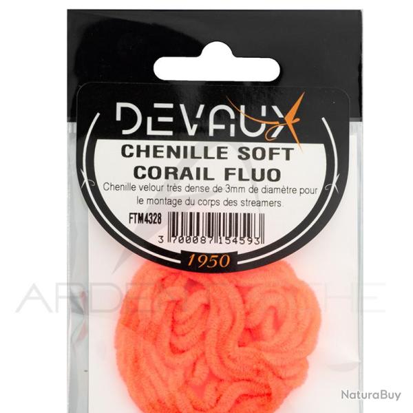 Chenille DEVAUX soft Corail fluo