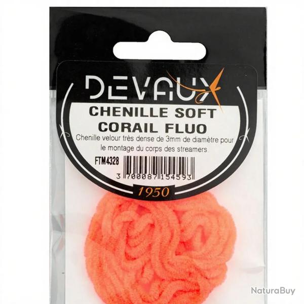 Chenille DEVAUX soft Corail fluo