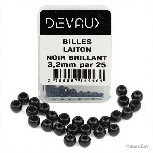 Bille Laiton DEVAUX noir brillant 3,8 mm