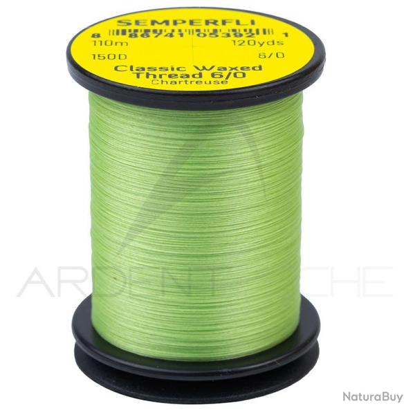 Fils de montage Semperfli Classic waxed thread 110 m 6/0 Chartreuse