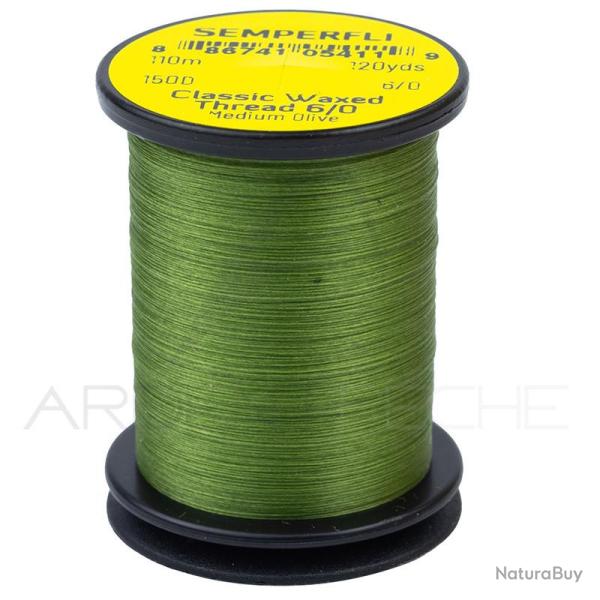 Fils de montage Semperfli Classic waxed thread 110 m 6/0 Medium olive