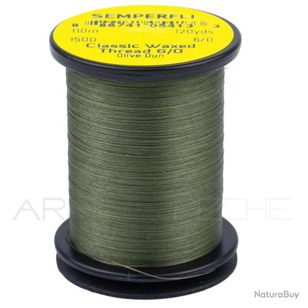 Fils de montage Semperfli Classic waxed thread 110 m 6/0 Olive dun