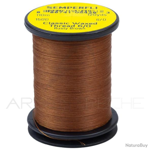 Fils de montage Semperfli Classic waxed thread 110 m 6/0 Rusty brown