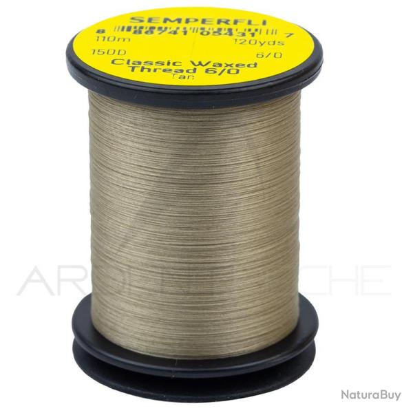 Fils de montage Semperfli Classic waxed thread 110 m 6/0 Tan