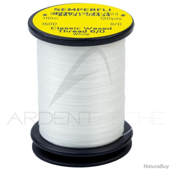 Fils de montage Semperfli Classic waxed thread 110 m 6/0 Blanc