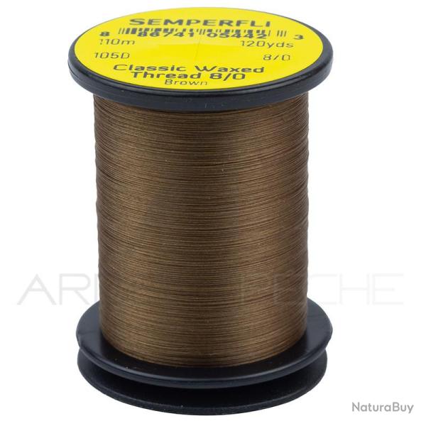 Fils de montage Semperfli Classic waxed thread 110 m 8/0 Marron